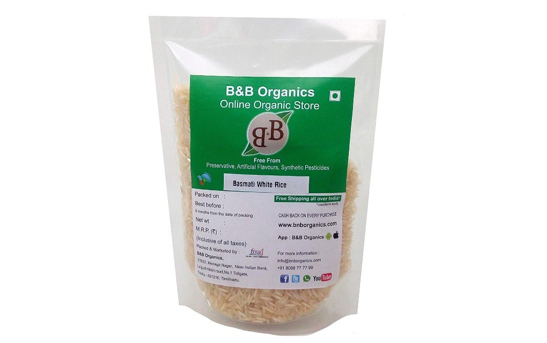B&B Organics Basmati White Rice    Pack  1 kilogram